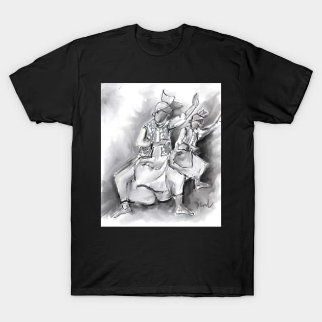 Bhangra dancers grey T-Shirt by sukhpalgrewal